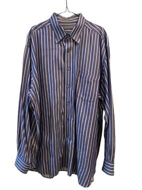 Men's XL Button Down Shirt Long Sleeve Collared Daniel Cremieax Cotton Stripe